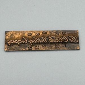 Vtg Copper Steel Letterpress The Coca Cola Bottling Company Advertising Graphics